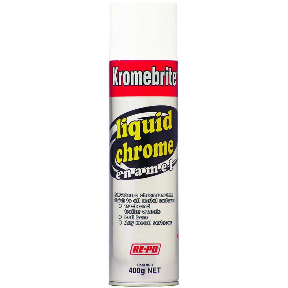 Re-Po Kromebrite Aerosol Paint Enamel, Liquid Chrome - 400g 3 Re-Po Kromebrite Aerosol Paint Enamel, Liquid Chrome - 400g