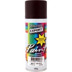 Export Aerosol Paint - Enamel, Matt Black - 250g