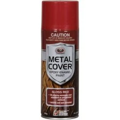 SCA Metal Cover Enamel Rust Paint, Gloss Red - 300g