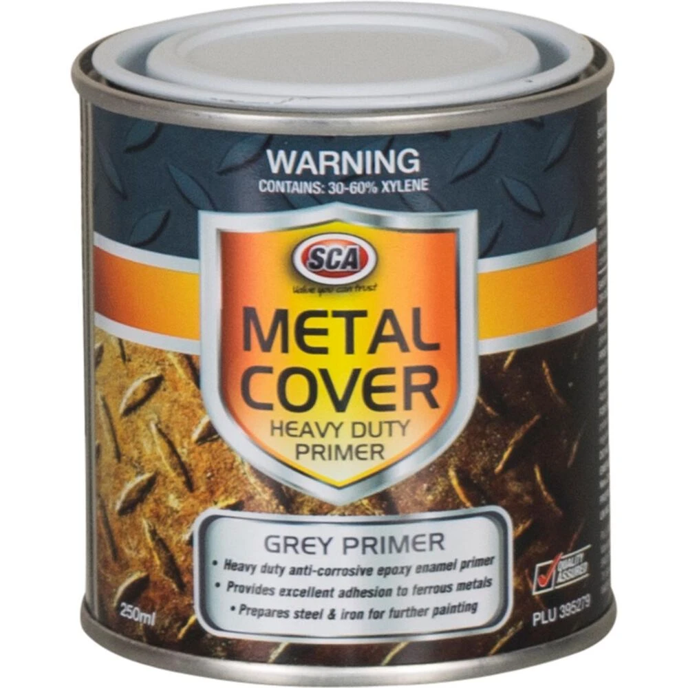 SCA Metal Cover Enamel Rust Paint Heavy Duty Grey Primer 250mL 3 SCA Metal Cover Enamel Rust Paint Heavy Duty Grey Primer 250mL