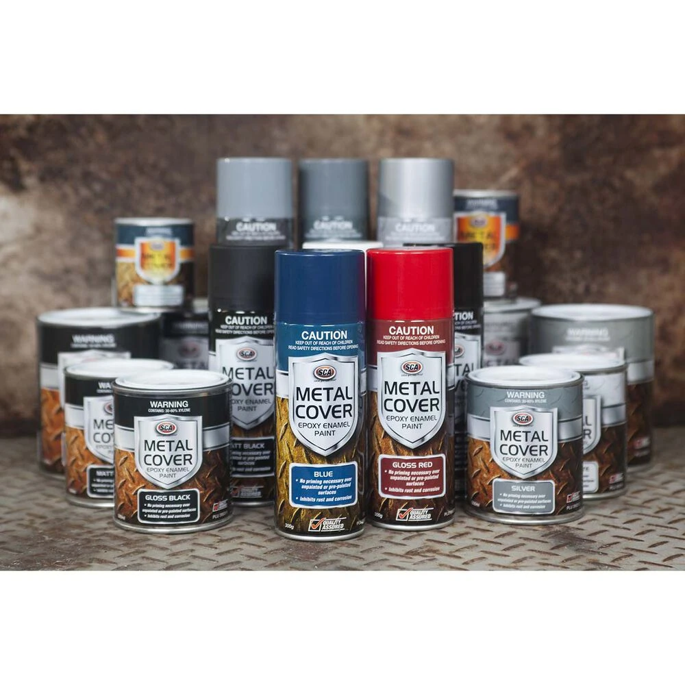 SCA Metal Cover Enamel Rust Paint, Gloss Black - 500mL 4 SCA Metal Cover Enamel Rust Paint, Gloss Black - 500mL - Image 2