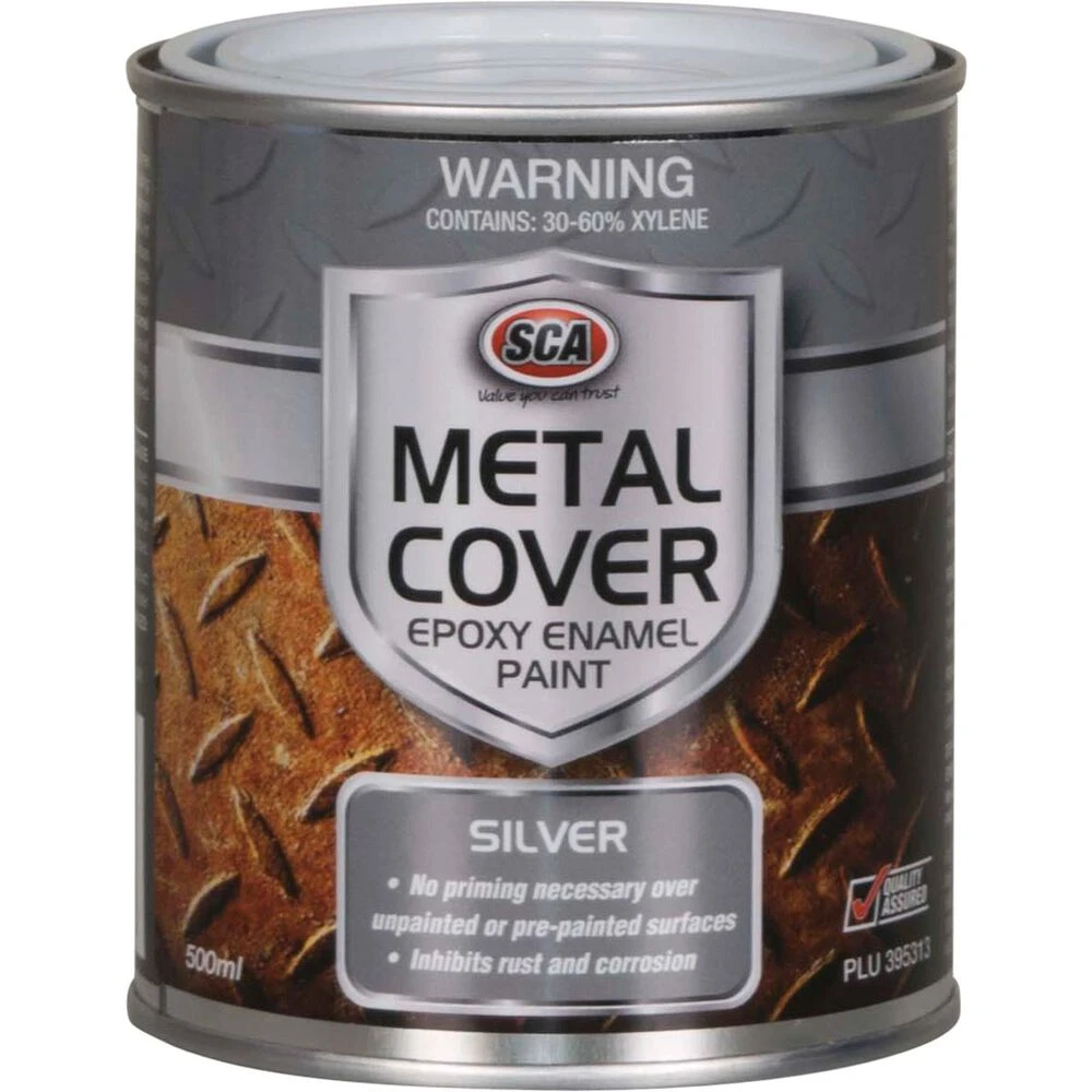 SCA Metal Cover Enamel Rust Paint Silver - 500mL 3 SCA Metal Cover Enamel Rust Paint Silver - 500mL