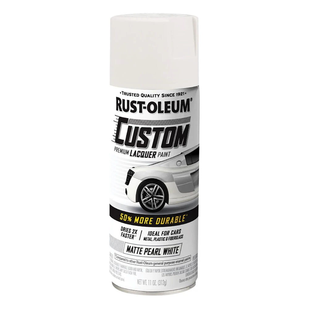 Rust-Oleum Aerosol Paint Custom Lacquer, Matte Pearl White - 311g 3 Rust-Oleum Aerosol Paint Custom Lacquer, Matte Pearl White - 311g